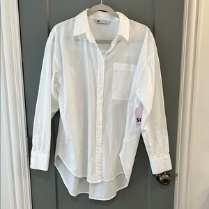 SO White Casual Button Down Shirt New! Size large